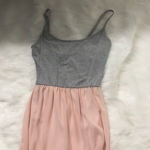 M • Grey + Blush Maxi Cami Dress • F21